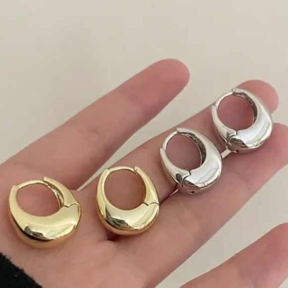 Fashion And Retro Glossy Gold Plated or Silver Plated Earrings - Picture 12 of 12